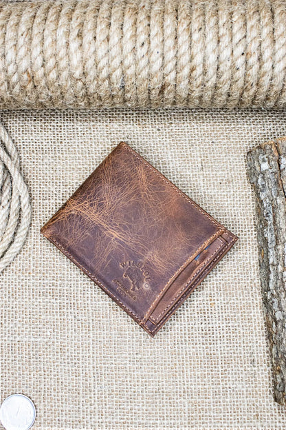 Genuine Leather Crazy Leather Light Brown Men's Wallet + Card Holder