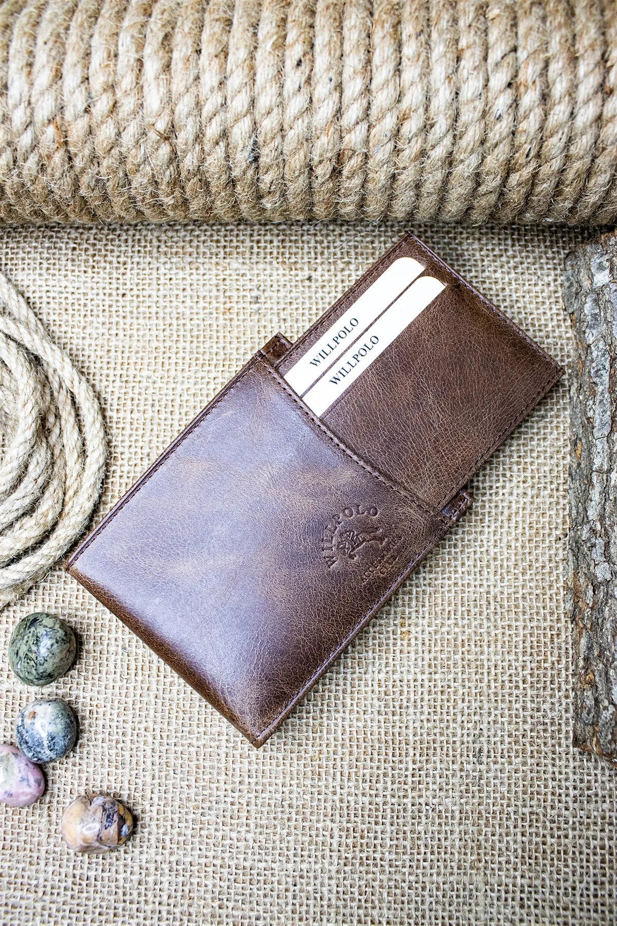 Men Brown Genuine Leather Wallet