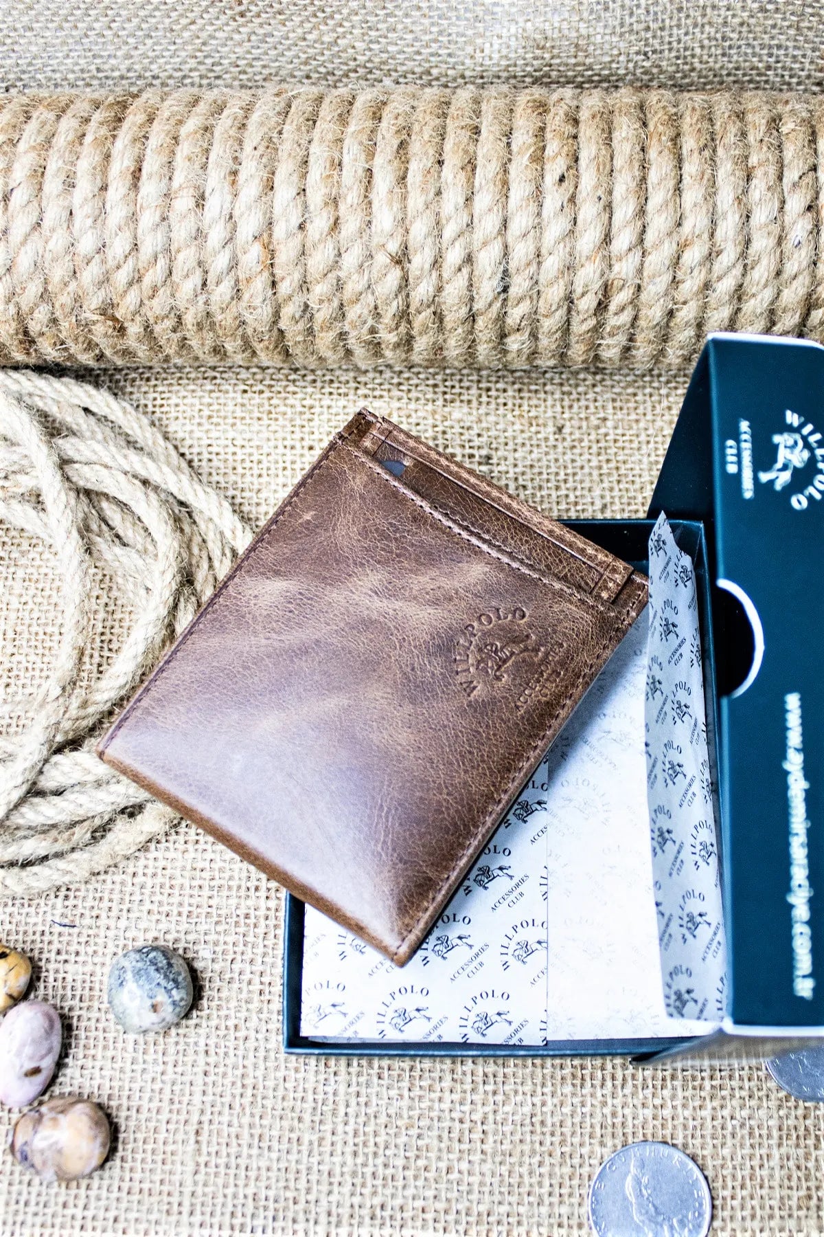 Men Brown Genuine Leather Wallet